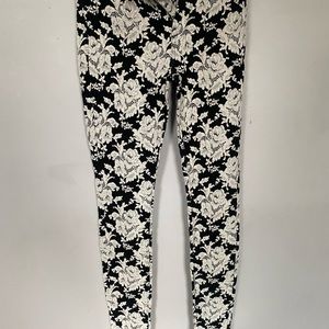 Black & White Floral Denim Pants